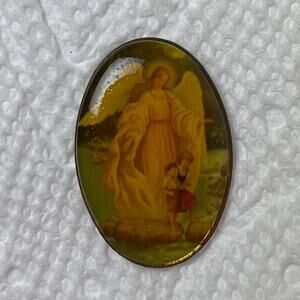 Guardian Angel Lapel Pin Children Crossing River